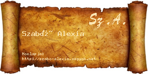 Szabó Alexia névjegykártya